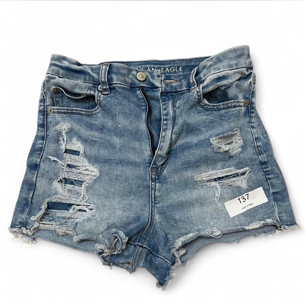 American Eagle Outfitters Distressed Curvy Hi Rise Shortie